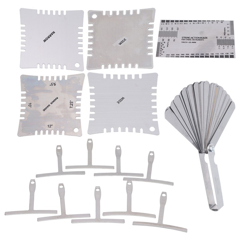 Guitar Measuring Set String Distance Height Radian Ruler Stainless Steel