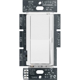 Lutron Diva LED+ Dimmer Switch for Dimmable LED, Halogen and Incandescent Bulbs, 150W/Single-Pole or 3-Way, DVSCCL-153P-SW, Snow