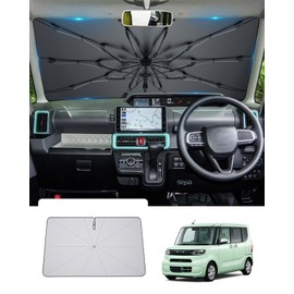 [GAFAT] Daihatsu Tanto 4th Generation LA650S LA660S 2019 - Present Tanto la650 Sun Shade Umbrella Type Windshield Parasol Car Sun Shade Bend Middle Pole Car Shade Reinforced 10 Ribs, Front Sun Shade