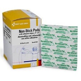 First Aid Only FAO-I261AC Non-Stick Adhesive Gauze Pads 3"X4" Box of 50