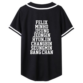 KPOP Skz Baseball Jersey Felix Hyunjin Changbin Jisung Support Tee for Men Women