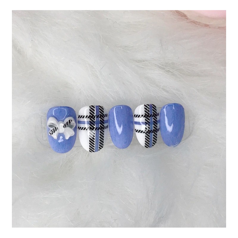 Fresh and lively ribbon check - Blue / 상큼발랄리본체크 -