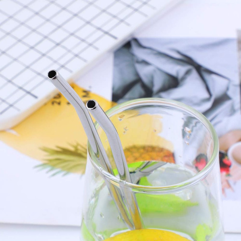 SBOMHS Reusable Straws Spoons 18/8 Stainless Steel Pack of 8