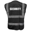 Security Black Hi Vis Vest Reflective, Work Wear Security, High