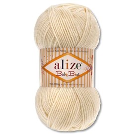 Frida's Wollhaus Alize 100g Baby Best Anti-Pilling Baby Wool Crochet Knitting Viscose 45 Colours (01 | Cream)