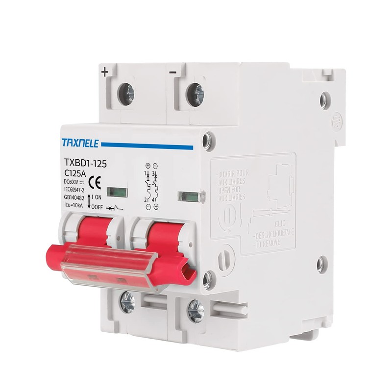 DC MCB Miniature Circuit Breaker 2P 80A 100A 125A 600V