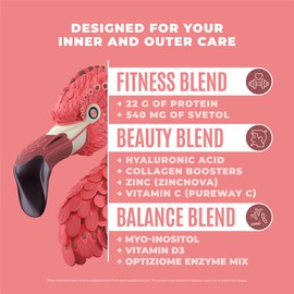 BIRDMAN Fitmingo Vegan Protein Powder with Inositol, Collagen Boosters, Hyaluronic Acid and Vitamins | Low Carb, Dairy Free, Low Calorie | 22g Plant Based Mocha Protein Powder with Myo-Inositol