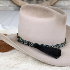Willow Lane Hat Co. Blue Braided Horsehair Hat Band for Western Cowboy Hats, Fits All Styles - Frost