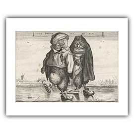 The Ibis - Adriaen Van de Venne : ''Skating Owls'' (1620-1660) - Museum-Grade Giclee