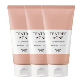 Happy Bath 해피바스 티트리 아크네 클렌징폼 150g 3개 + 사은품증정 Happy Bath Tea Tree Acne Cleansing Foam 150g 3 Pieces + Gift