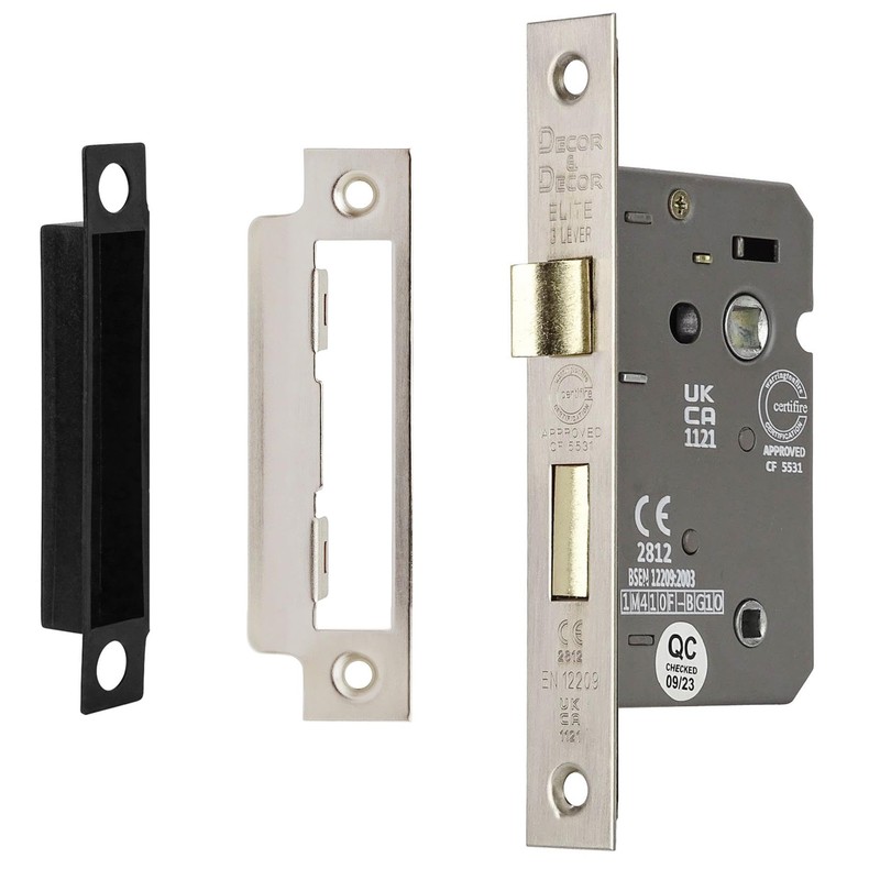 Decoranddecor Bathroom Mortice Lock - 2.5inch / 64mm - Satin