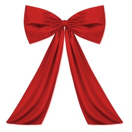 Wavwavw Large Bow Big Coquette Bow for Backdrop Birthday Party Room Wall Decor, Giant Ribbon Tie Hanging Gift Coquette Wall Decor(Red,24 x 36 Inches)
