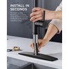 FORIOUS Black Kitchen Faucet with Pull Down Sprayer, Stainless Steel