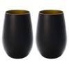 stolzle Matte Black/Gold 16.2 fl oz (465 ml) "Metal Color"
