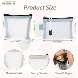 PYSEOSISE Mini Netztaschen mit Reißverschluss, 10 Stück Mesh Reißverschluss Beutel, Transparente Mini Kosmetiktasche Klein Netz Geldbörse für Schlüssel Lippenstift Kopfhörer