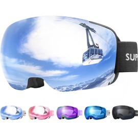 Adults Ski Goggles Snow Goggles (black frame/silver lens(vlt 12%))