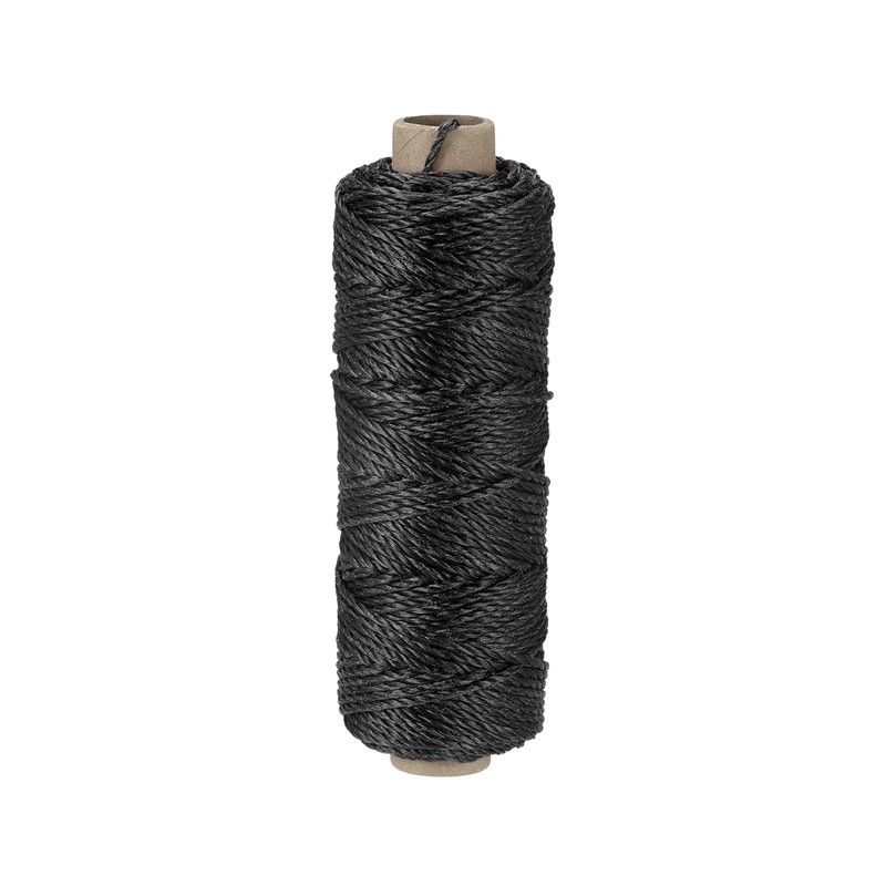 sourcing map Twisted Mason Line Nylon Twine String Cord Black