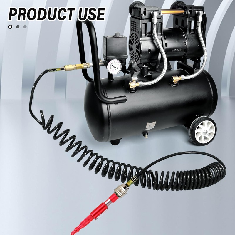 TAILONZ PNEUMATIC Black 10M PU Air Spiral Hose with 8