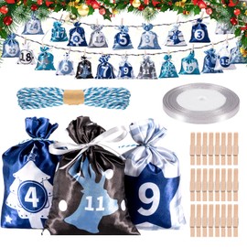 Advent Calendar for Filling - 24 Christmas Calendar Fabric Bags to Fill Yourself, 2023 Christmas Calendar Christmas Gift Bags, Advent Calendar for Filling Children, 12 x 17 cm