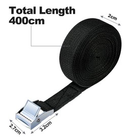 URAQT Tie Down Straps, 4 Pack Heavy Duty Tensioning Belts, 4M Adjustable Cargo Straps Ratchet Straps for Motorcycle, Cargo, Trucks, Trailer, Luggage, 250kg Loading Capacity, Quick Release (Black)