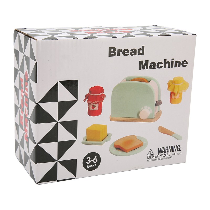 Toaster Toy Set Safe Durable Solidwood Round Edges Hand Eye