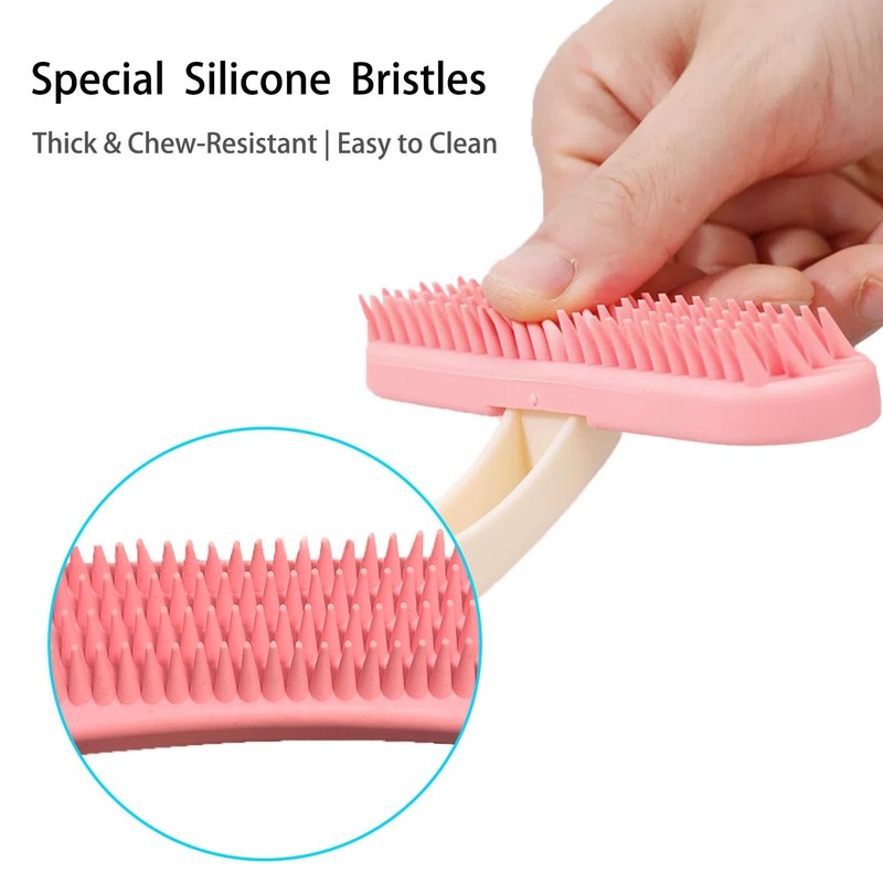 Oxiros 2 Pack Chinchilla Grooming Brush, Soft Silicone Pet De-Shedding