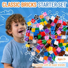 Strictly Briks Square Building Blocks Starter Kit - 144 Pieces, 12 Vibrant Colors, Ages 3+ - Brick Set & Creative Play Kit for Kids, Building Toy & Play Set - Compatible with Lego Bricks