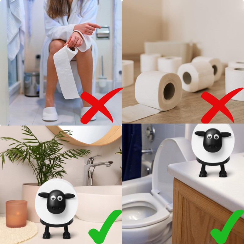 Sheep Toilet Paper Holder for Bathroom Decor, Sheeps Toilet Roll
