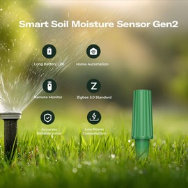 THIRDREALITY Smart Soil Moisture Sensor Gen2, Zigbee Hub Needed, Enhanced Signal Stability, Capacitive Moisture Monitoring, Garden Planting, Compatible with Hubitat, SmartThings, Home Assistant, Alexa