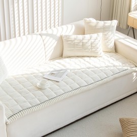 YHUKB Couch Cover for Dogs Washable, Sectional Couch Covers for Sofa Pet, Couch Covers for 2 Cushion Couch Sofa, Non Slip Sofa Cover (White, 70 x 150cm)