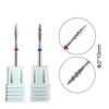 Acycoin2A 2PCS Tornado Flame Diamond Nail Drill Bit 3/32" Manicure