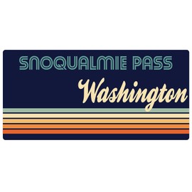 Snoqualmie Pass Washington 2.5 x 1.25-Inch Vinyl Decal Sticker Retro Design