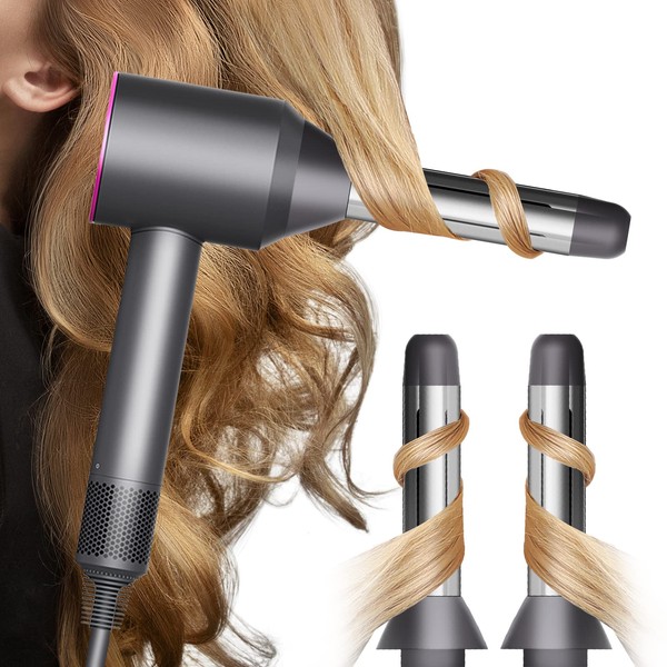 Nekuma Automatic Curling Wands Attachments with 2 Curlers for Dyson Supersonic Hair Dryer Airwrap, Long Hair Waver Styling Iron Tool Blow Dryer Accessories for Women