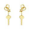 18K Gold Plated Keys Dangle Drop Earrings for Women 925