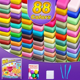 Air Dry Clay 88 Colors, Modeling Clay for Kids, DIY Molding Magic Clay, Gift for Kids