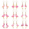 9 Pairs Pink Flamingo Dangle Earrings Cute Enamel Flamingo Friendly