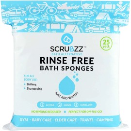 Scrubzz Unscented Bathing Wipes Pack Of 25 Water Activated Hypoallergenic Rinse Free