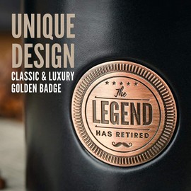 Onebttl Retirement Gifts for Men, The Legend Has Retired 15 oz(450ml) Coffee Cups Ceramic with a Golden Badge-Teacher Retirement Gifts, Retirement Gag Gifts for Dad, Coworkers, Boss