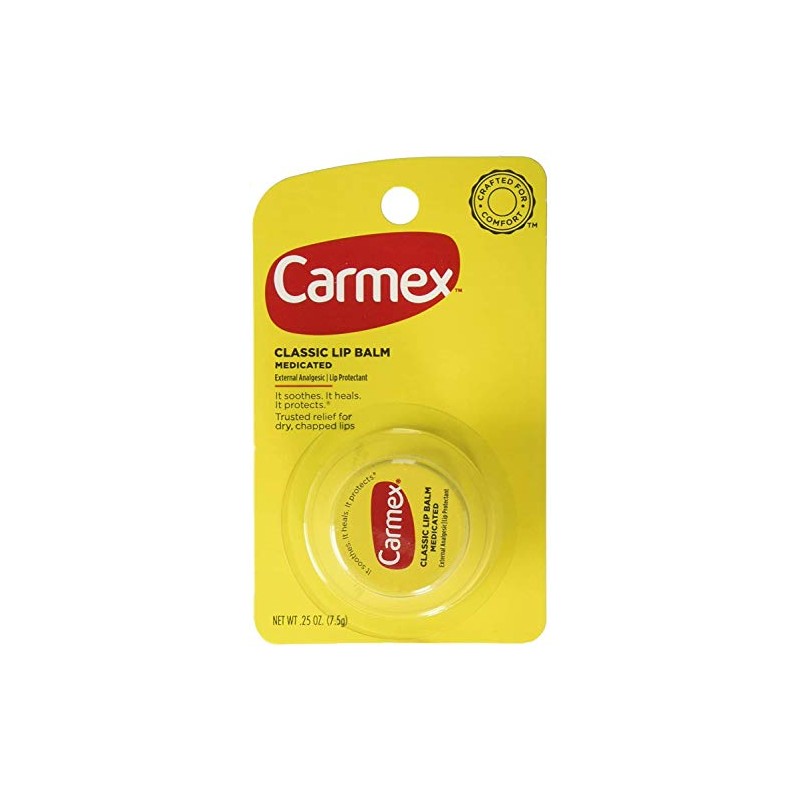 Carmex Bálsamo labial clásico medicado 0.25 oz (paquetes de 4)