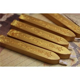 Manuscript Sealing Seal Wax Sticks Wicks for Postage Letter (5PCS Vintage gold)