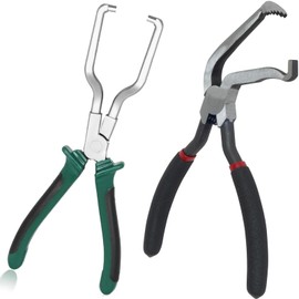 2pcs Electrical Disconnect Pliers for Car, Hose Pliers Clip,Metal Fuel Line Disconnect Spark Plug Plier Automotive Quick Disconnect Hose Clip Tool for Push Tab Style Plugs (60 Degree)