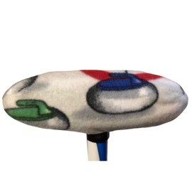Handmade Curling Broom Cover Fleece White
