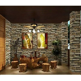 Rock Wallpaper - Stone Peel and Stick Wallpaper - Stone Self-Adhesive & Removable Wallpaper 3D Stone Paper for Backsplash Countertop Wall, Easy to Clean, Realistic Stone Textured 17.7” × 118” Vinyl