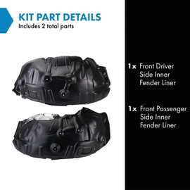 TRQ TRQ Front Inner Fender Liner Set Compatible with 2009-2010 Dodge Ram 1500 2011-2014 Ram 1500 CH1248152 CH1249152