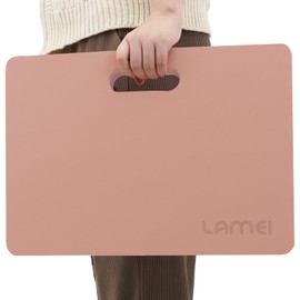 LAMEI Thick Garden Kneeling Pad, with Waterproof Leather Surface, Non-Slip High Density POE, High Resilience, Lightweight, Double-Sided Use Cushion for Gardening, Yoga, Housework (Pink)