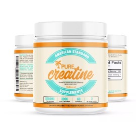 American Standard Supplements Creatine Monohydrate Micronized Powder, Unflavored, 300 gram, 60 servings