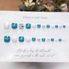 [ALLEVG]ネイルチップ 足用 青 24枚入 3D ダイヤ フットネイルチップ フットネイル 足用 マグネットネイルチップ