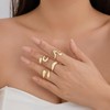 Chunky Gold Rings Set - Stackable, Adjustable, 14K Gold Plated,