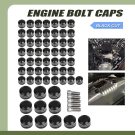Unbranded Black Cut Engine Toppers Bolt Caps Cover Fit For Harley Breakout Softail Fat Boy