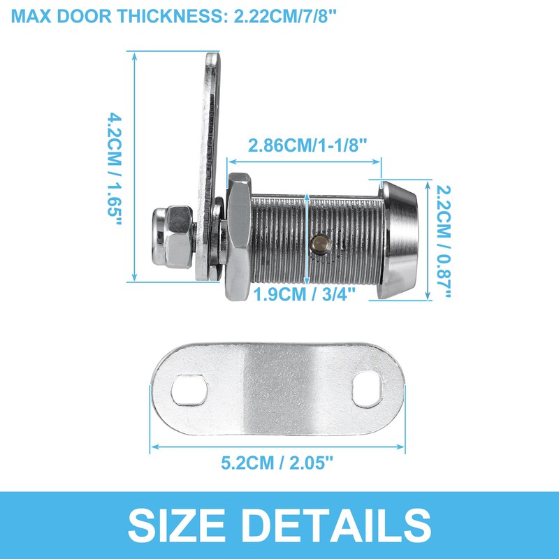 X AUTOHAUX 1 Set Cam Lock RV Storage Locks Keyed